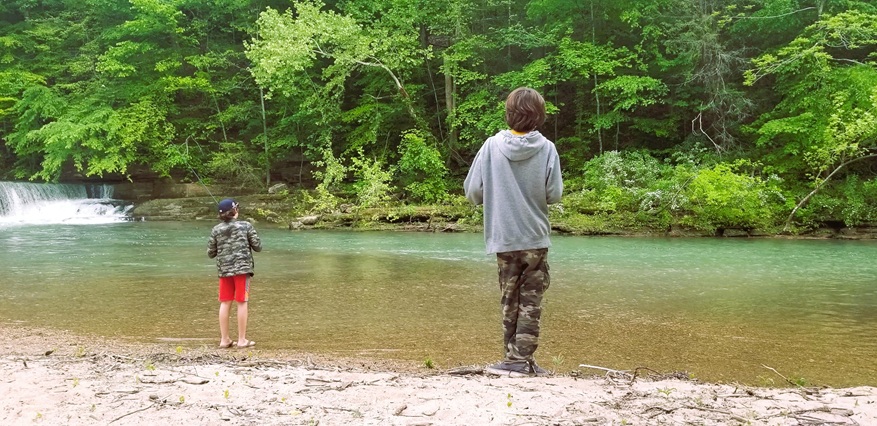 Boys at the Tennessee river.