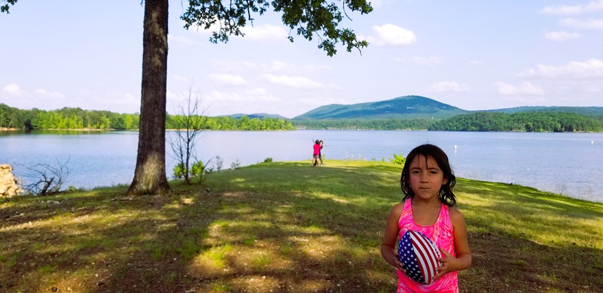 Football and sword fighting at Lake Ouachita!