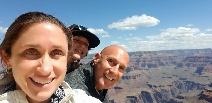 Youngest son, husband and myself at the Grand Canyon.