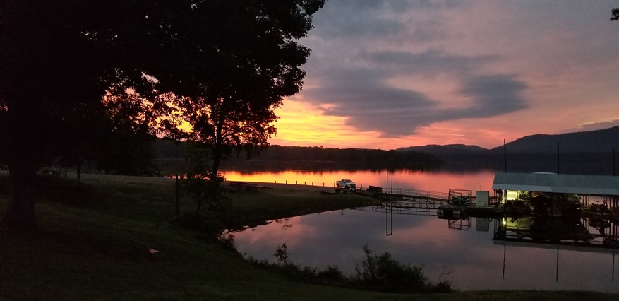 Sunrise at Lake Ouachita.